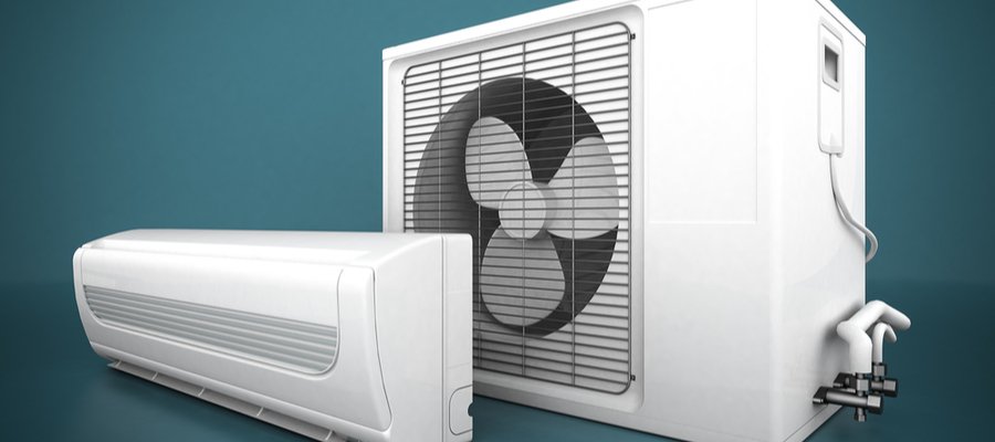 Innedel og utedel varmepumpe for oppvarming av bolig